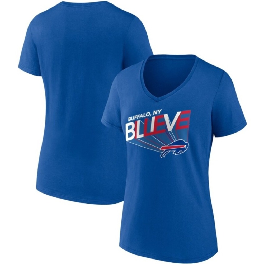 Fanatics Buffalo Bills Believe V-Neck T-Shirt‎ NFL Football Tee XL NWOT